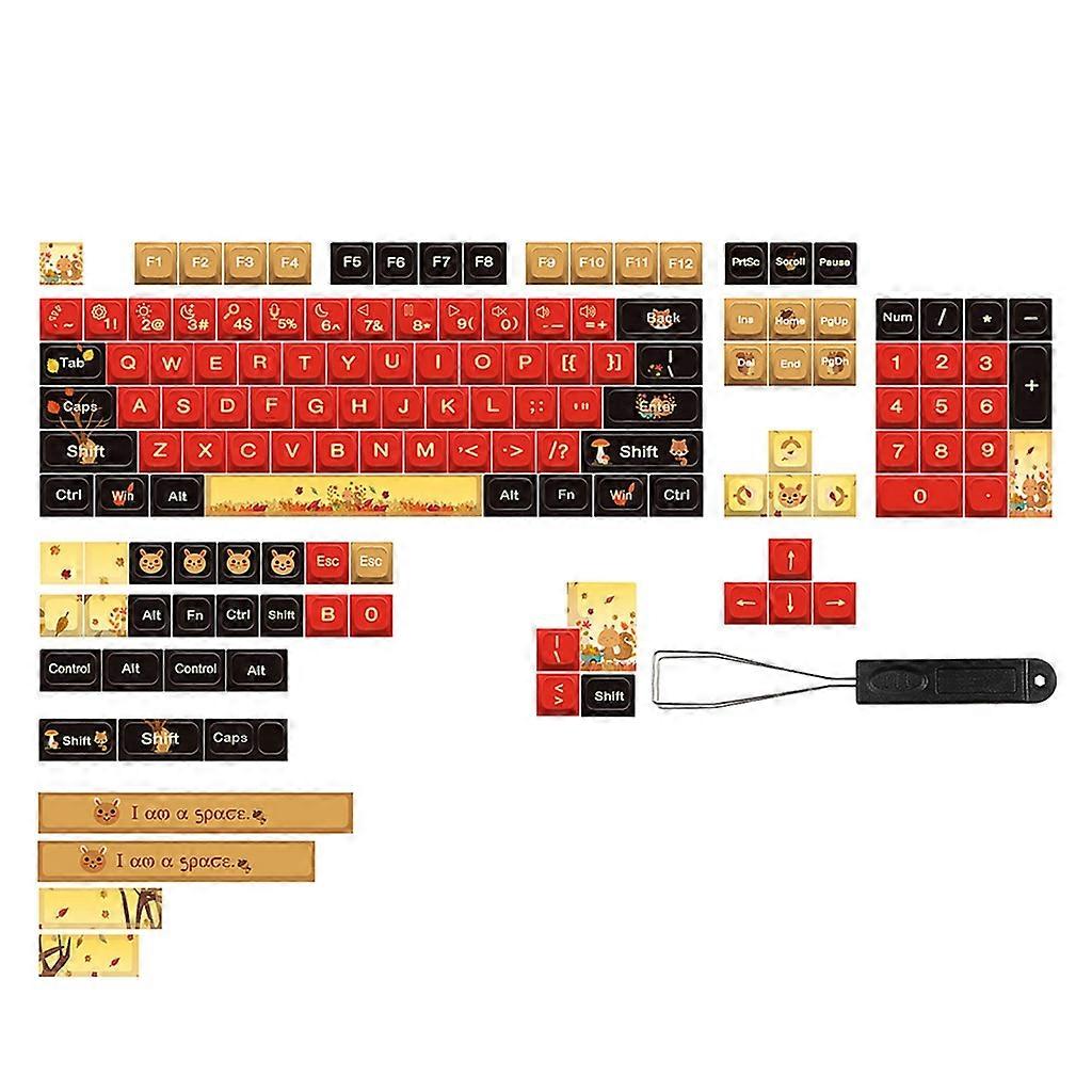 XDA Keycap 139 Keys Squirrel Diary Keycaps Set PBT 5-sides Thermal Sublimation