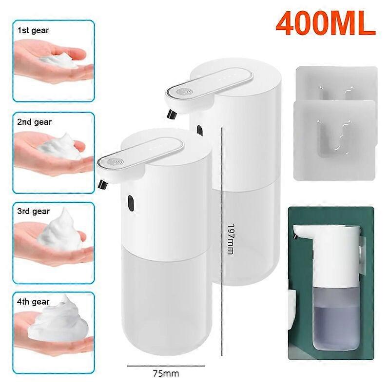 Touchless Automatic Soap Dispenser 4 Gear Foaming Adjustable Hand Machine 13.5oz/400ML Rechargeable Liquid Sensor for Bathroom