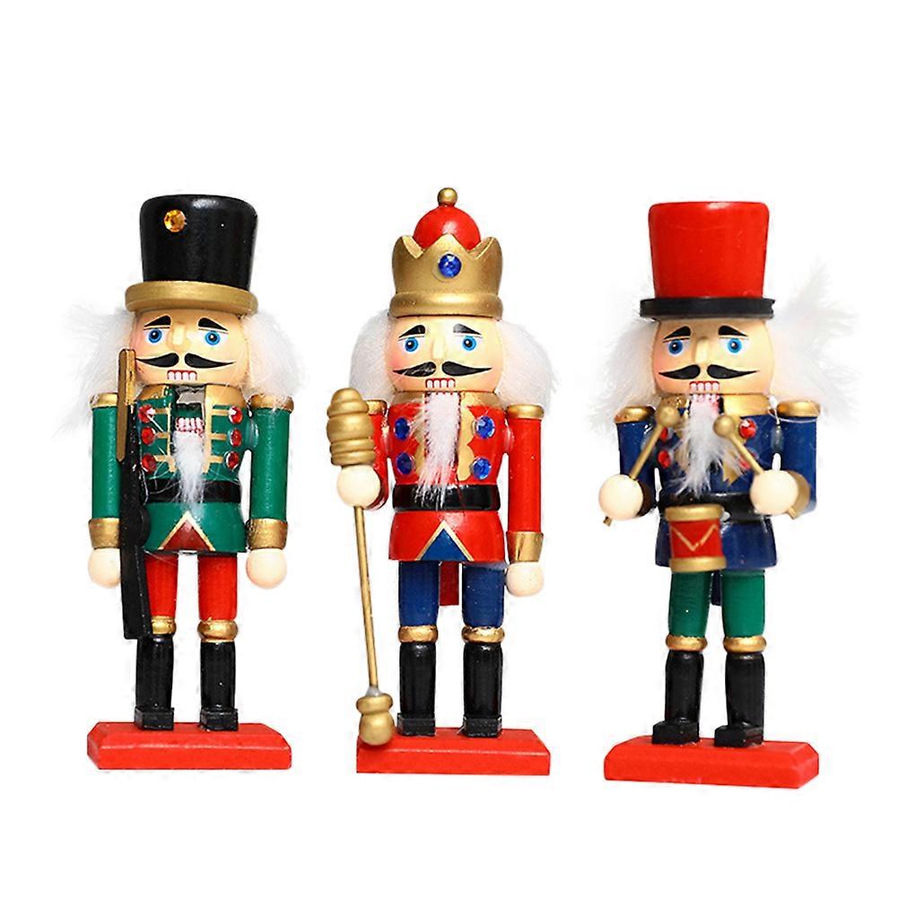 3 Pcs Nativity Decor Christmas Nutcrackers Figures Mini Nutcracker Ornaments Nutcracker Decorations