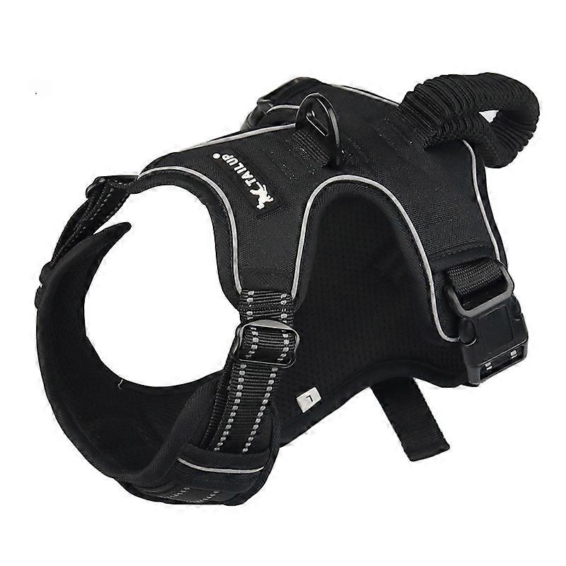 Dog Harness, Anti Pull Dog Harness, Reflective, with Control Padded Handle, Harness for Small Medium and Large Dogs, Black, M