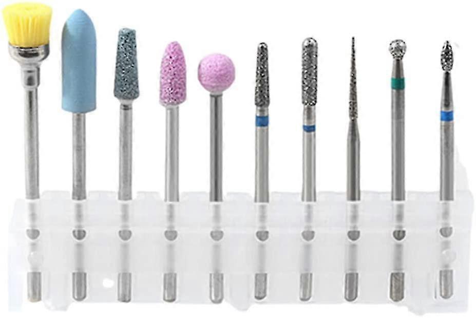 10buc ceramice nail drill bits Set Remove acrilic Gel Cuticula Nail File Bit Tools