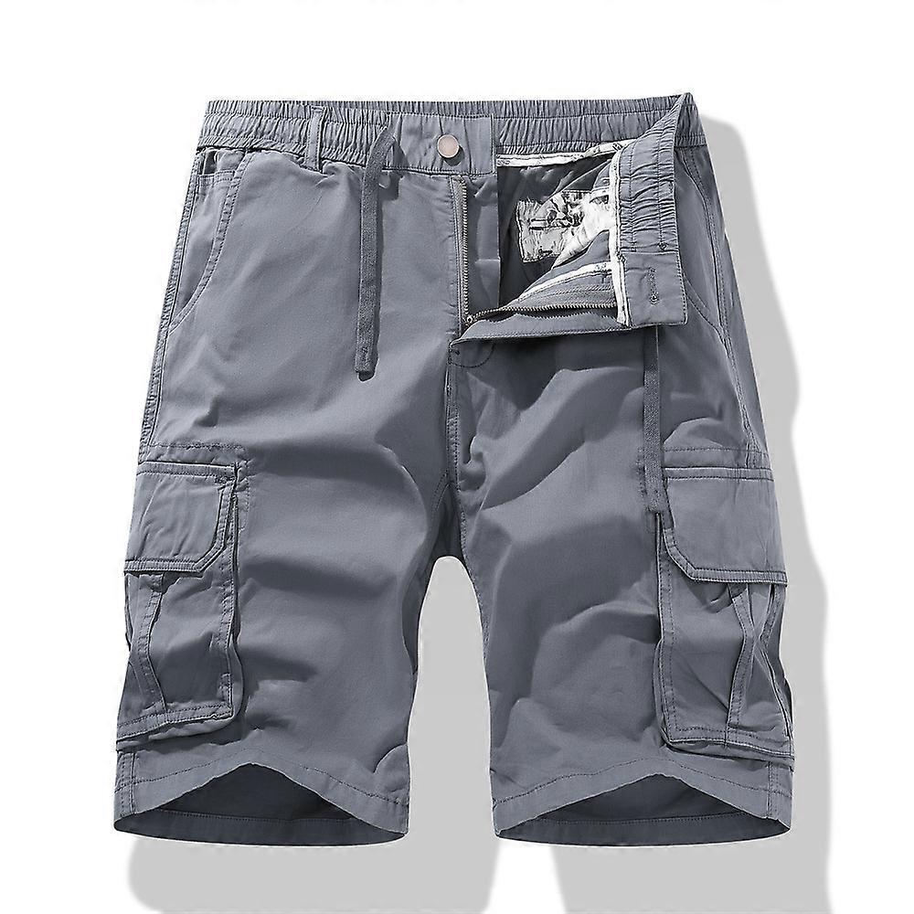 Shorts Men Men's Cargo Shorts Plus Size Elastic Waist Drawstring Cargo Short Pants Lightweight Zipper Button Multi