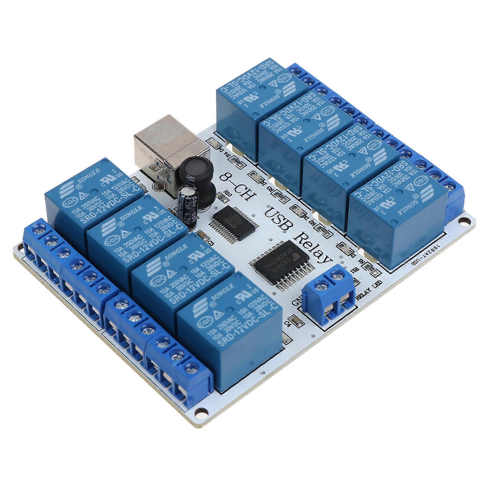 8 Ways USB Relay Module Computer Control Switch with PCB Board High Sensitivity