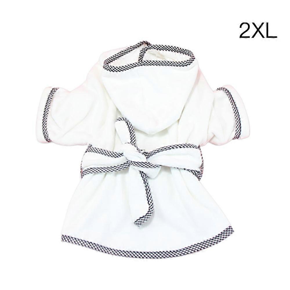 Pet Robe With Hood Soft Cotton Hooded Bathrobe Quick Drying Absorbent Soft Pet Nightwear For Puppy 6 Sizes
