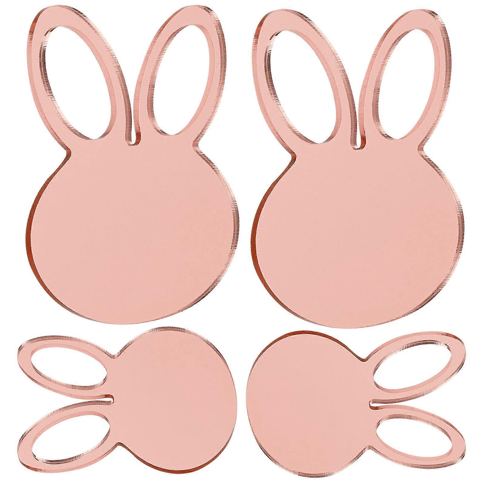4pcs Acrylic Easter Ornaments Easter DIY Blank Tag Hanging Easter Rabbit Heads