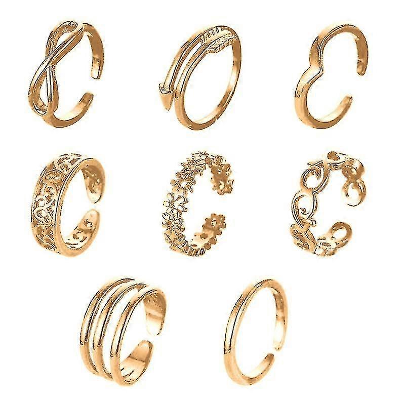 Open Toe Ring Set Adjustable Toe Rings For Women Summer Beach