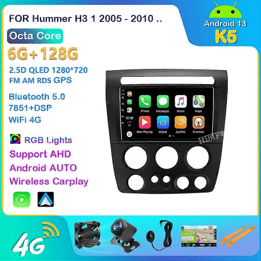 Android 13 For Hummer H3 2005-2011 Stereo Car Radio Multimedia Player Navigation Car Auto Carplay 2 din No DVD