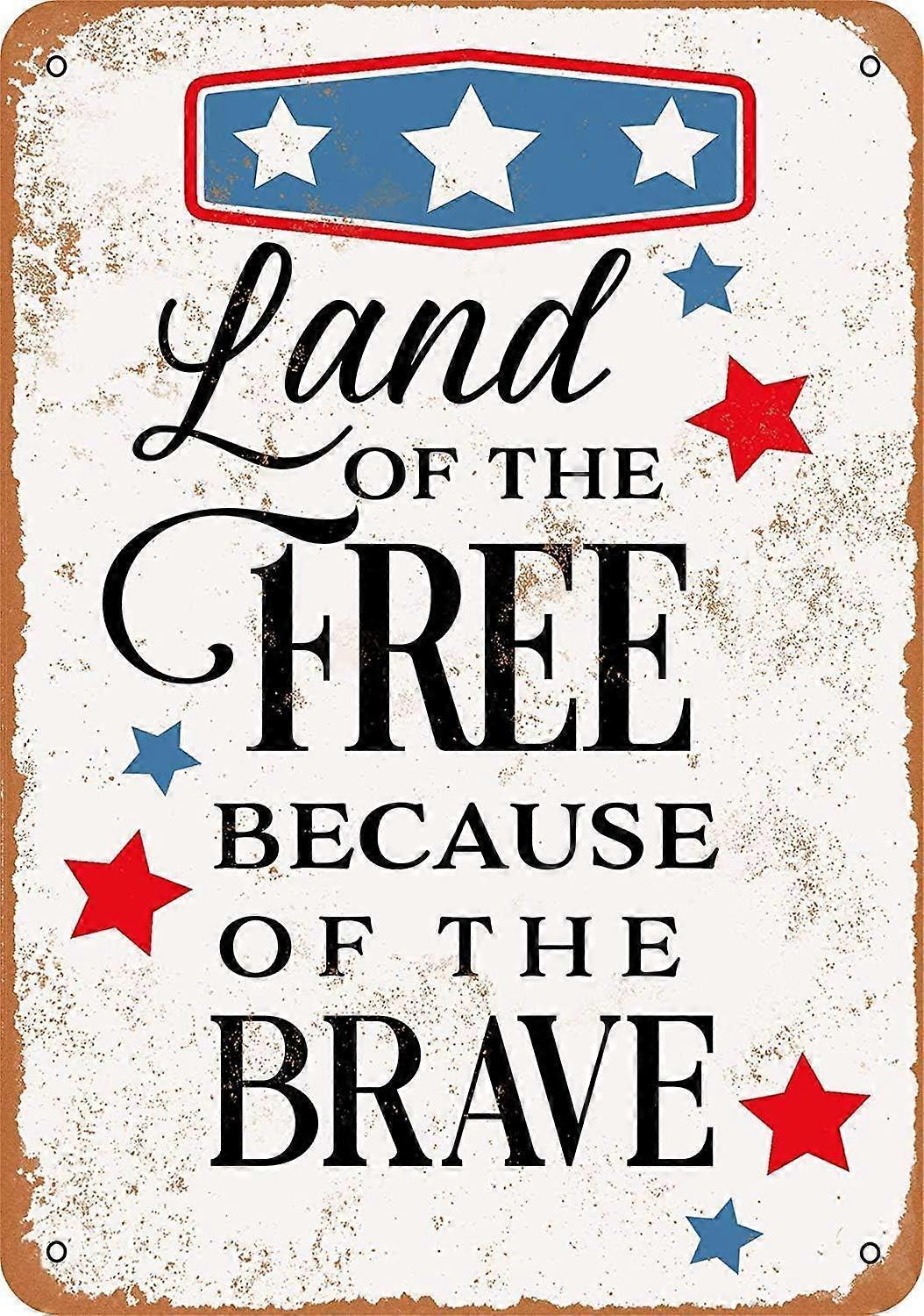 ノベルティ8 x 12ブリキの看板 - 勇敢な2バーカフェホームウォールデコメタルサインの牧場バーワインセラーパブの装飾のための無料のビンテージルックランド