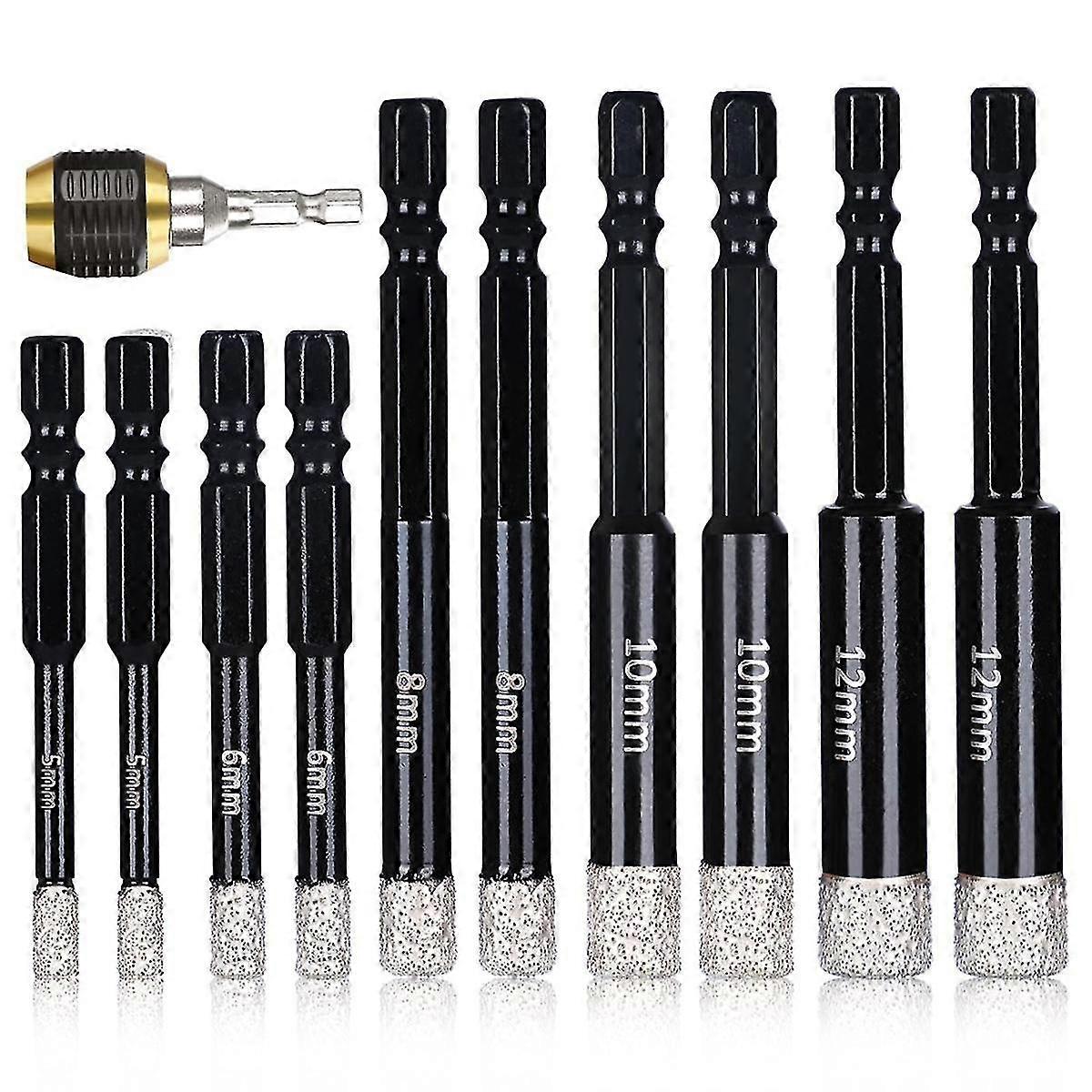 11pcs Diamantbohrer Bits Set für Keramik Marmor Fliese Stein Glas Porzellan Harte Materialien für Kern