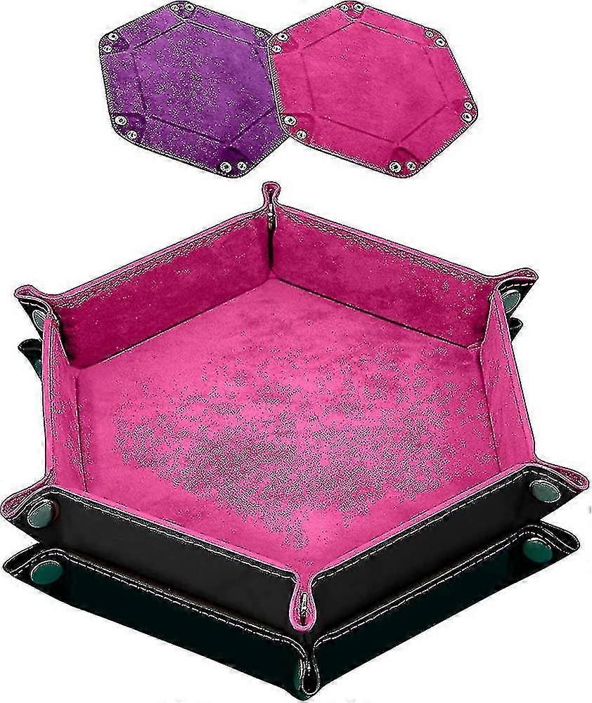 2 Pieces Of Dice Boards Double-sided Dice Board. Velvet Foldable Dice Tray