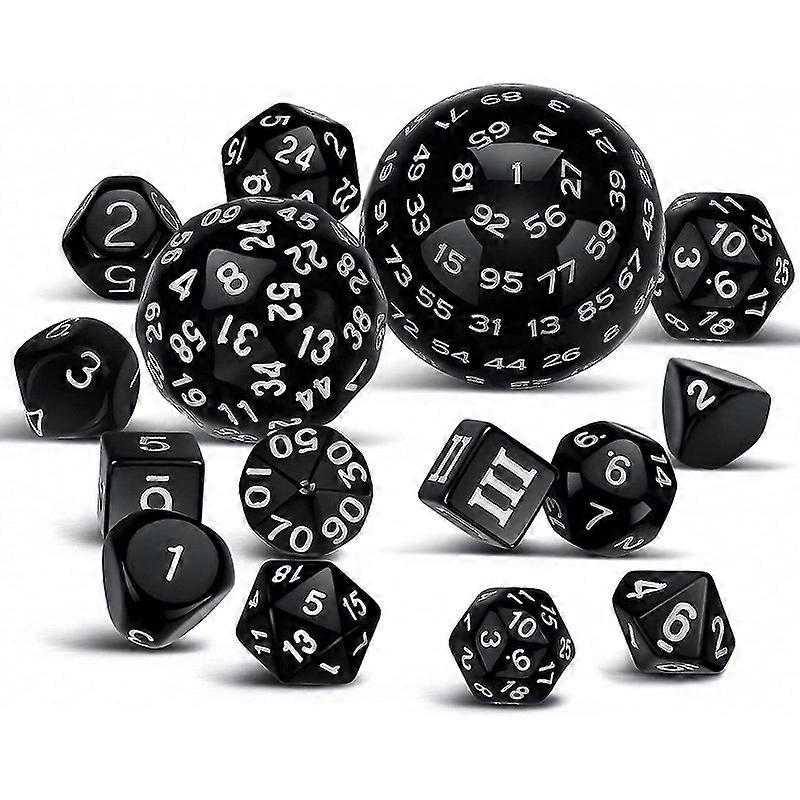15Pieces Complete Polyhedral DND Set D3-D100 Spherical Set,100 Sides Set for Role Playing Table Gam