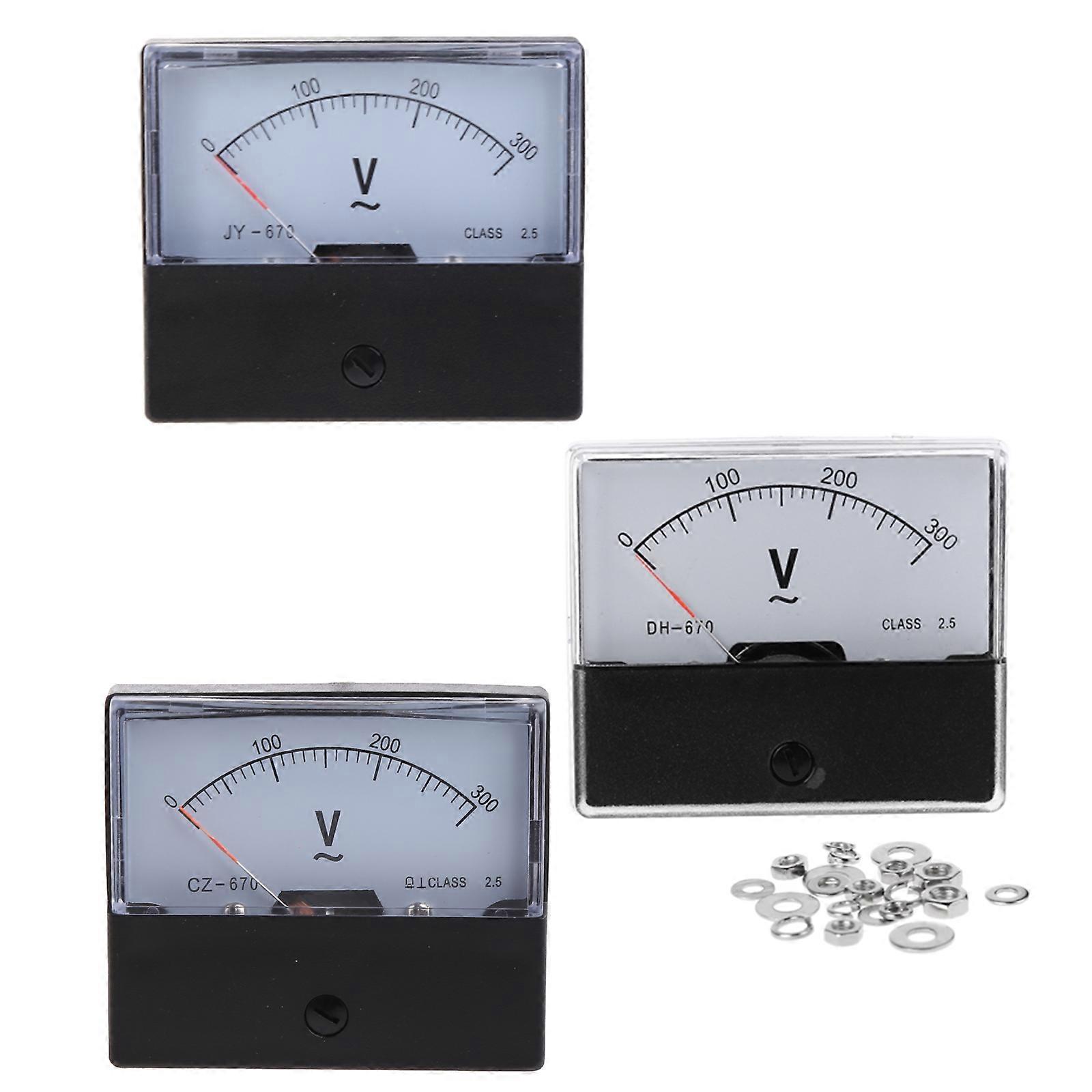  AC 0-300V Analog Panel Voltage Gauge Volt Meter 2.5% Error Margin for Workshop