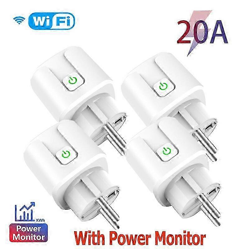 16A 20A EU Smart Wifi Stekker Met Macht Monitor Tuya Smart Life APP Wifi Smart