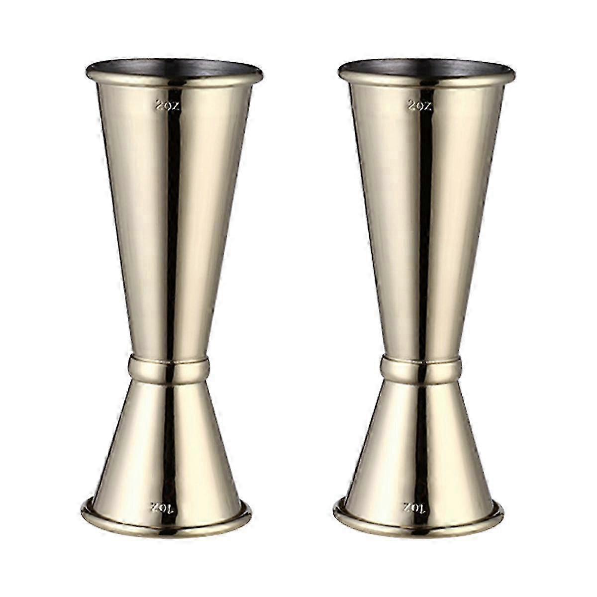2 Pcs Jigger for Bartending 1oz 2oz Stainless Steel Jigger Japanese Style Double Jigger Measuring Tool for Bar Home