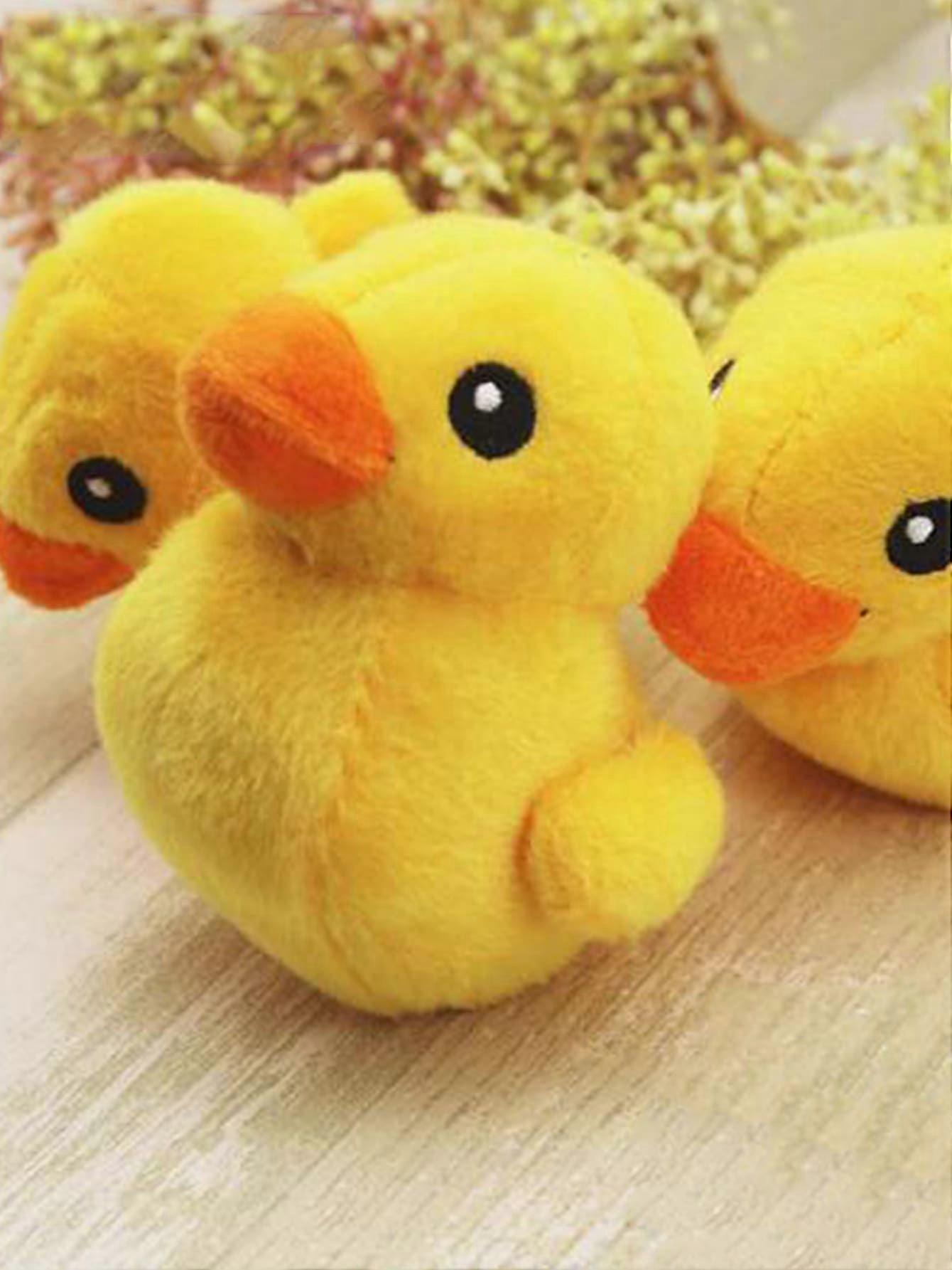 1pc Yellow Plush Duck Sound Toy For Pet Use Only