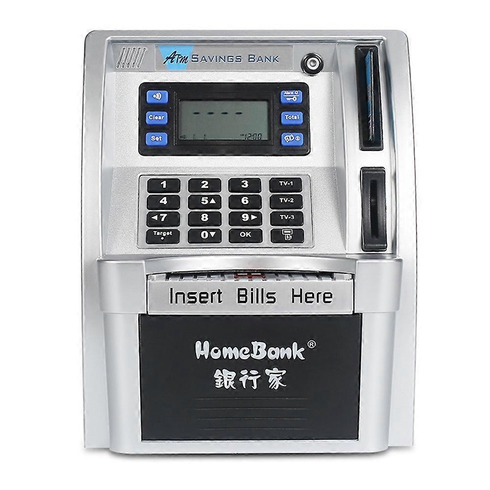 Type B Children Piggy Bank Simulation ATM Machine Toy Banknote Automatic Rolling Saving Box (US