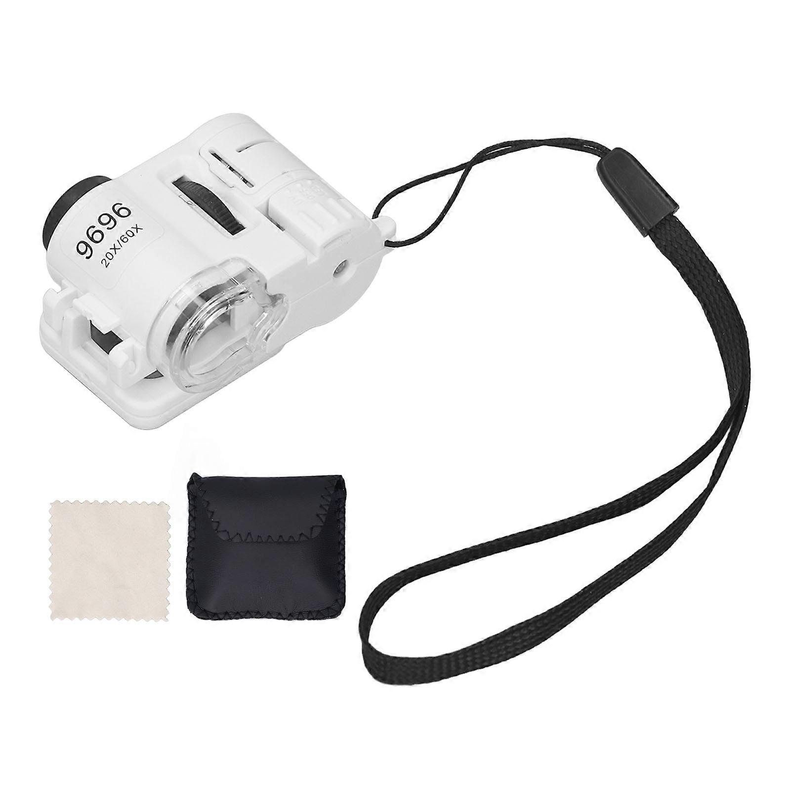 Foldable LED Portable Magnifying Glass, 20x and 60x Clear Vision, Multipurpose Mini Magnifier for Inspecting Coins, Stamps and Maps