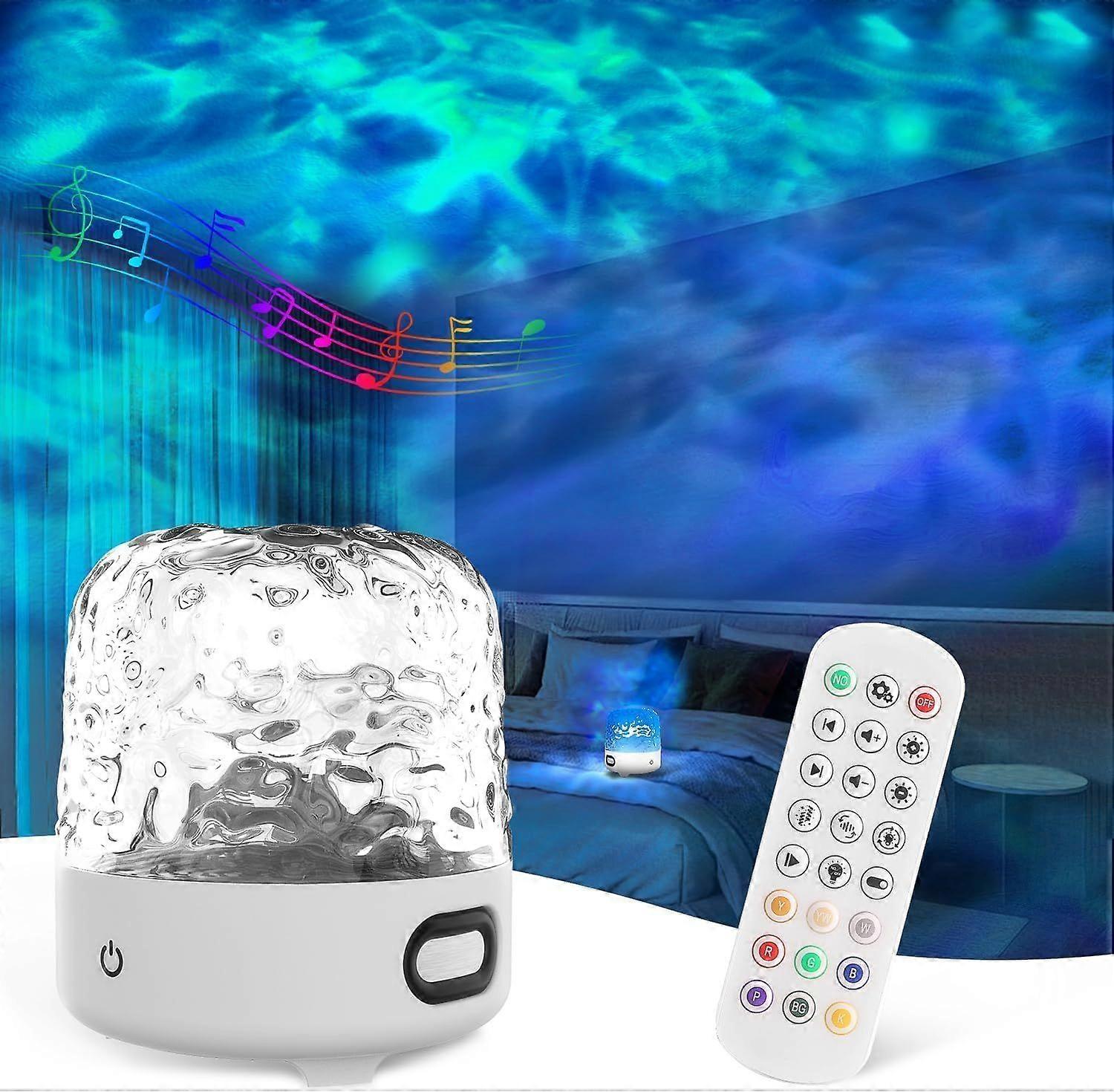 Ocean Wave Cordless Projector Light with 16 Color Effects, Night Lights LED