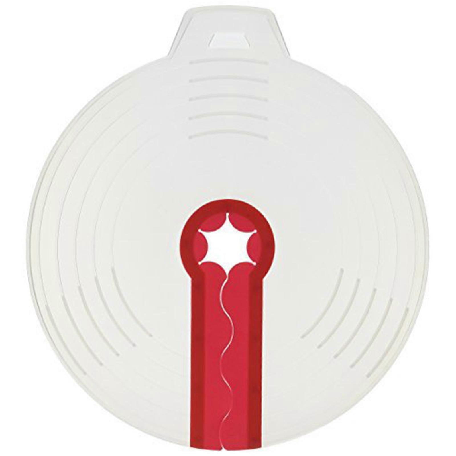 Silicone Mixing Bowl Splash Guard for Kitchen Baking - White & Red