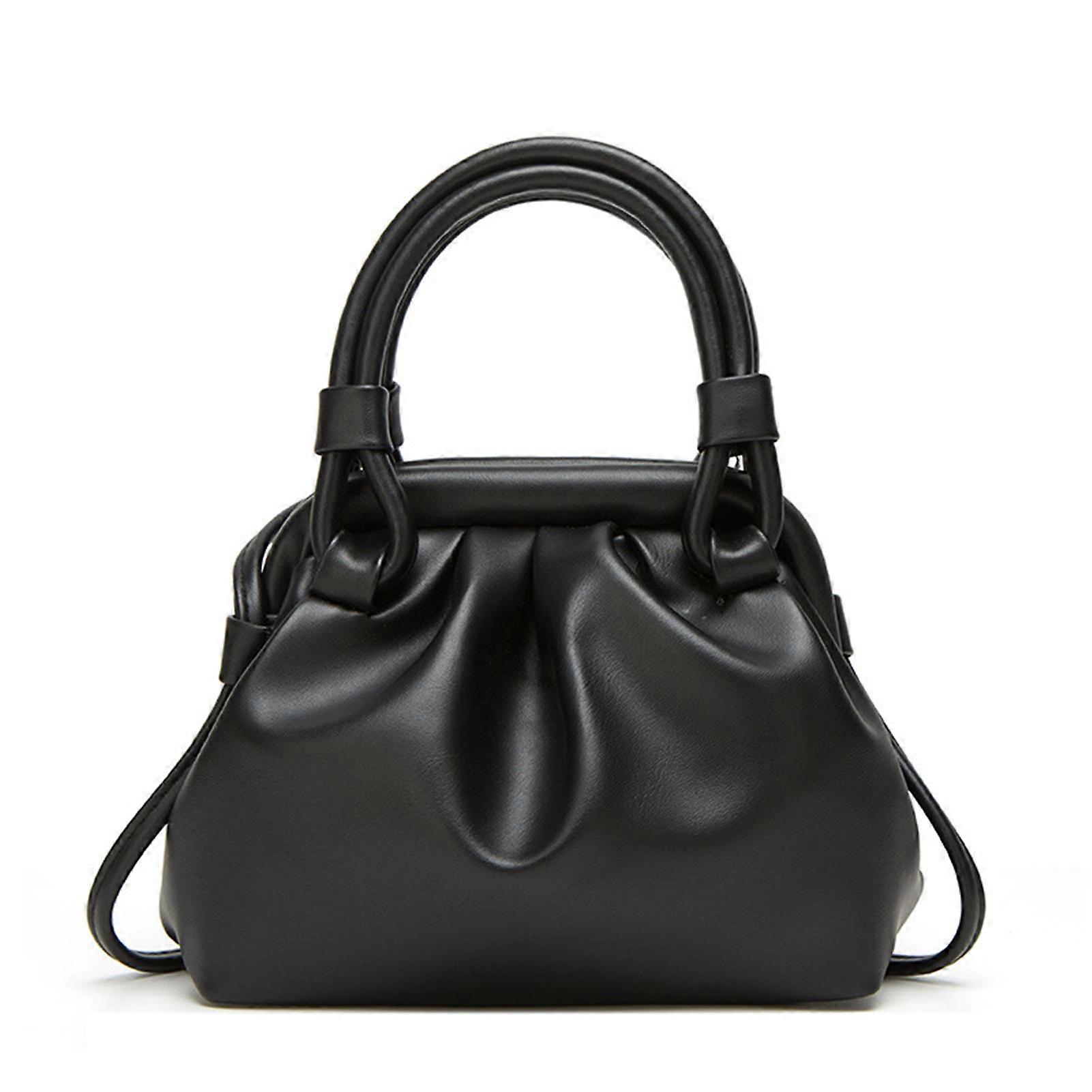 PU Shoulder Bag Large Capacity Multifunctional Stylish Black Free Size