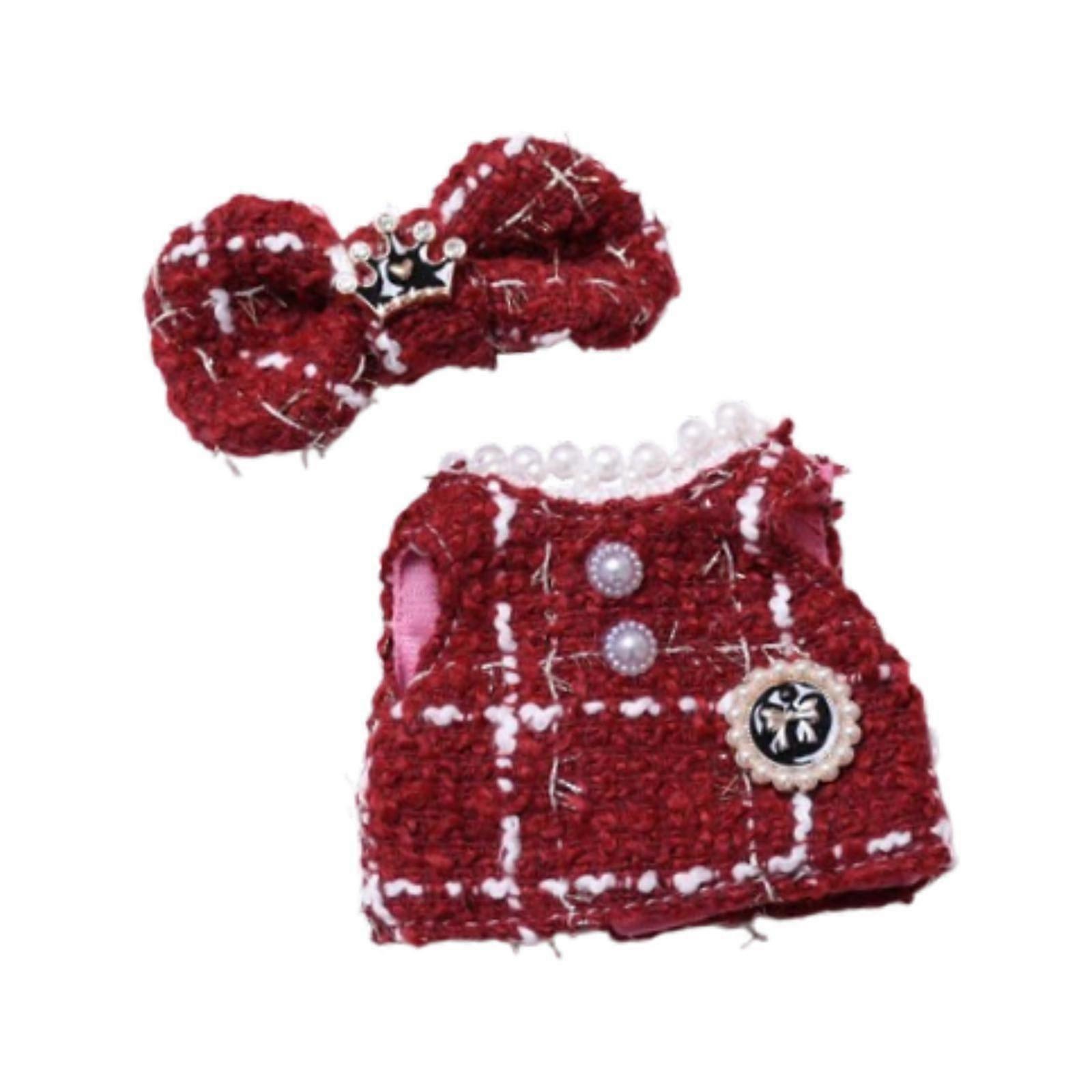 빨간 인형 옷 사진 소품 패션 척 놀이 6.69인치 인형 드레스 업