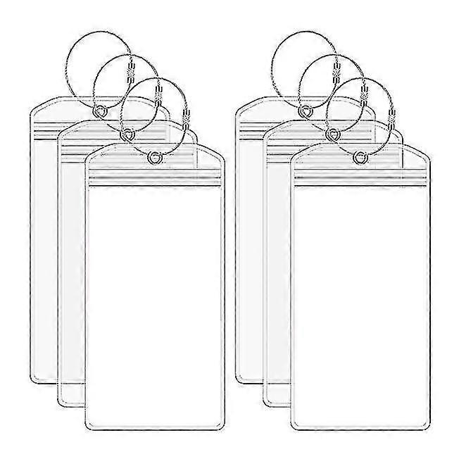 10件套邮轮行李标签架带拉链封口和钢制s，邮轮必备透明防水行李牌，适用于旅行度假配件公主邮票