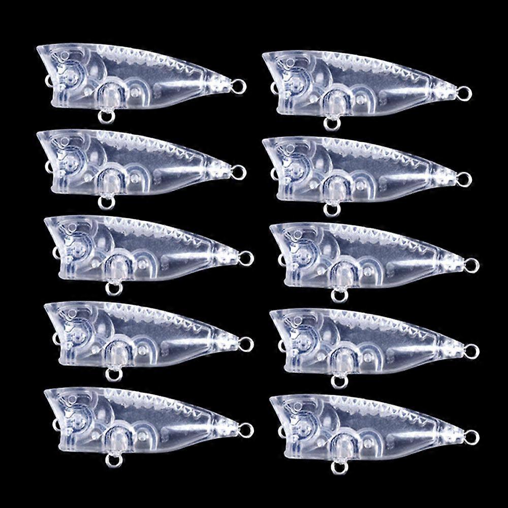 10pcs Nude Popper Fishing Lures 4cm 2.5g Hard Artificial Lure No Paint Bait Blank For River Lake Ocean Beach