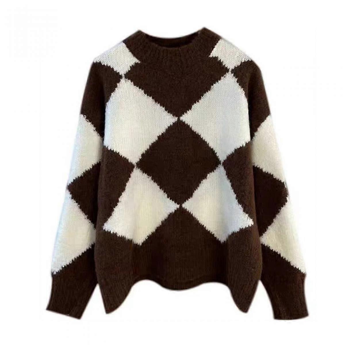 Damen Langarm Rundhalsausschnitt Pullover Pullover Tops Casual Fall Pullover