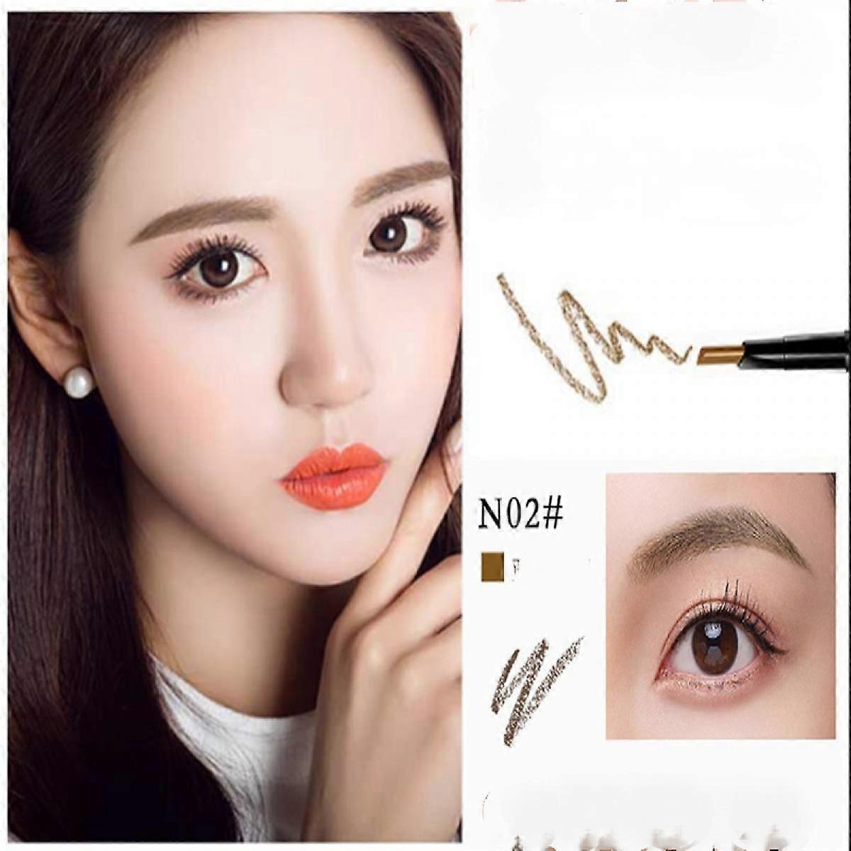 Eyebrow Pencil With Brush & 4pcs Replacement Waterproof Natural Long Lasting Ultra Fine Smudge-proof Eye Brow