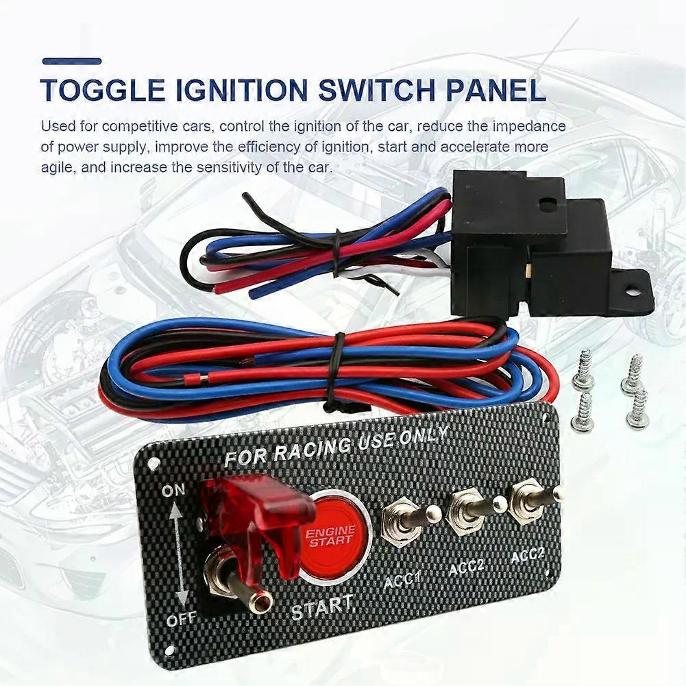 LED Switch Ignition Switch Engine Start Push Button Kit Car Accessories for Speed and Racing Vehicle 12V Power