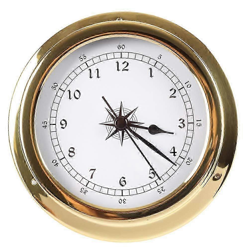 Brass Case Weather Station Barometer Temperature Hygrometer Clock and TID Clock 145mm_SZXM