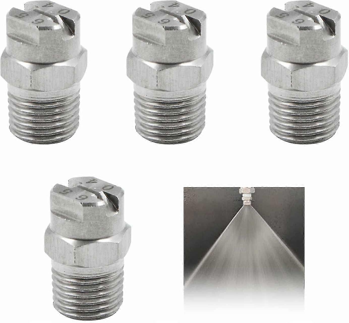 High Pressure Stainless Steel Spray Nozzles - For Surface Cleaners Washing Nozzle 65 Degrees Opening 1.3 Mm Threaded Connection 1/4'