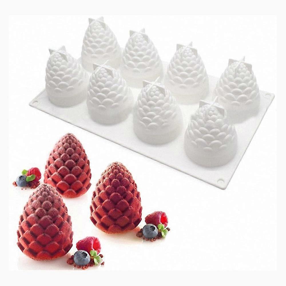 3D Pine Cones Silicone Mold, Temperature Safe Reusable Silicone Form For Candle Soap Making, Easy Release Non-Toxic Form For Mousse Cake, Muffin,