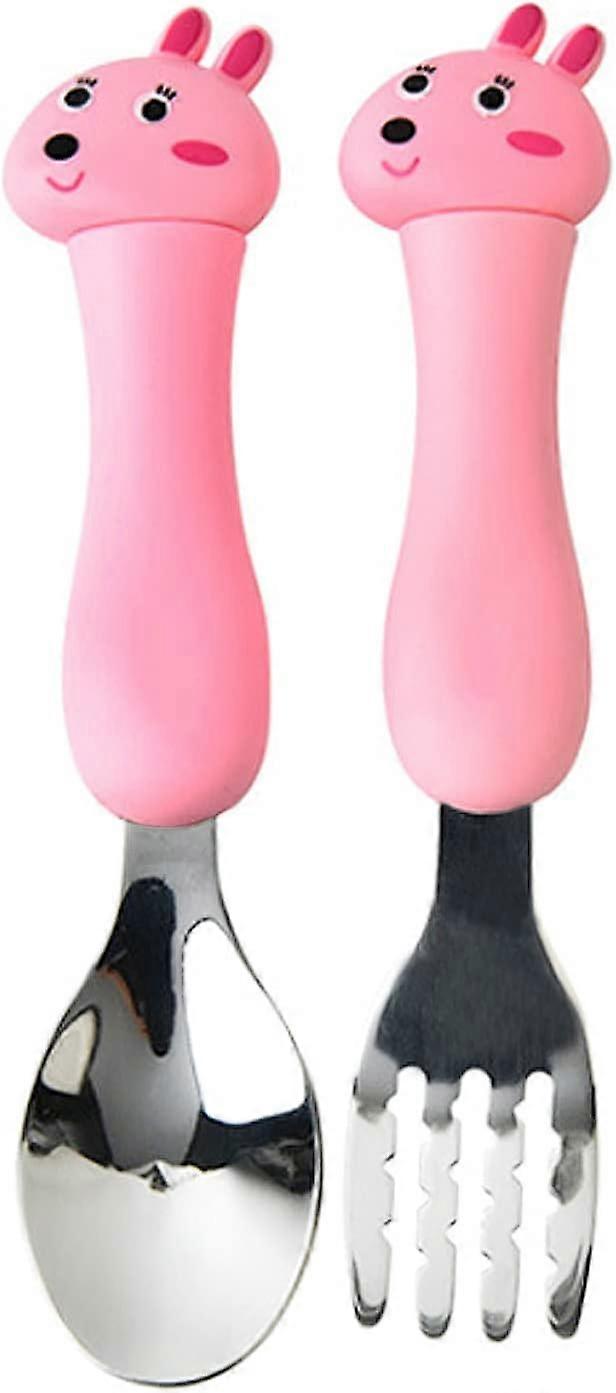 Bestik, gaffel og ske til børn 1 sæt med tegneseriedyr med æske