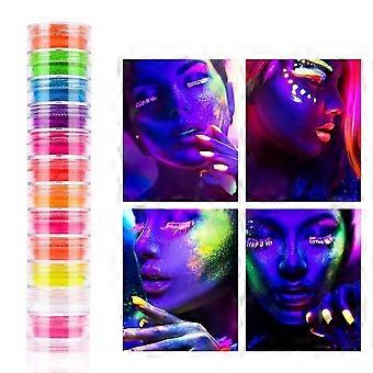 2024 Lysende neonpulver Neglepulver Neoneffekt Glitrende Gradient Nail Art Glitterpulver i mørket DIY kunst og håndverk
