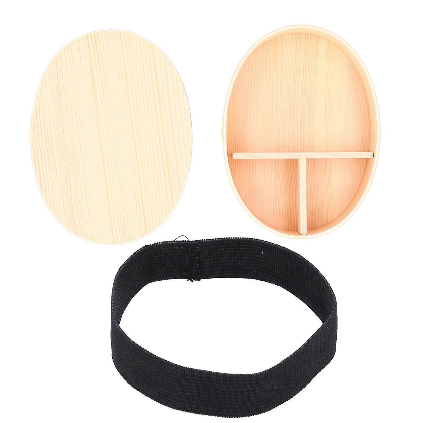 Wood Color Bento Box Oval Shape Sushi Lunch Box Food Storage Container For Students And Adults