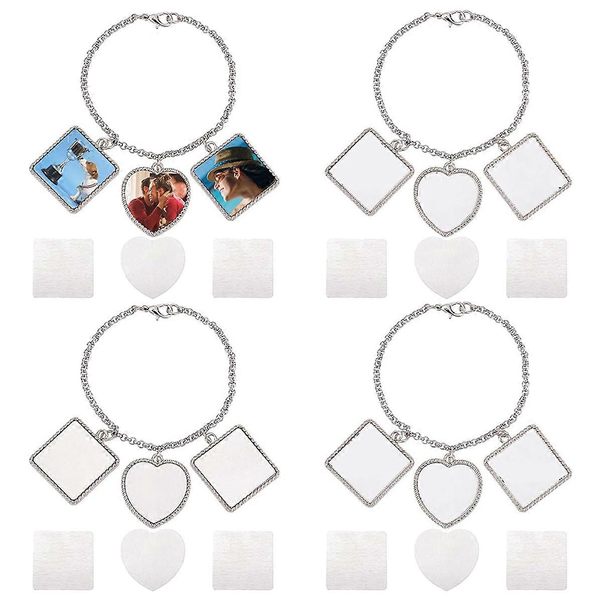 4 Sets Sublimation Bracelets, Heat Transfer Bracelet Blanks