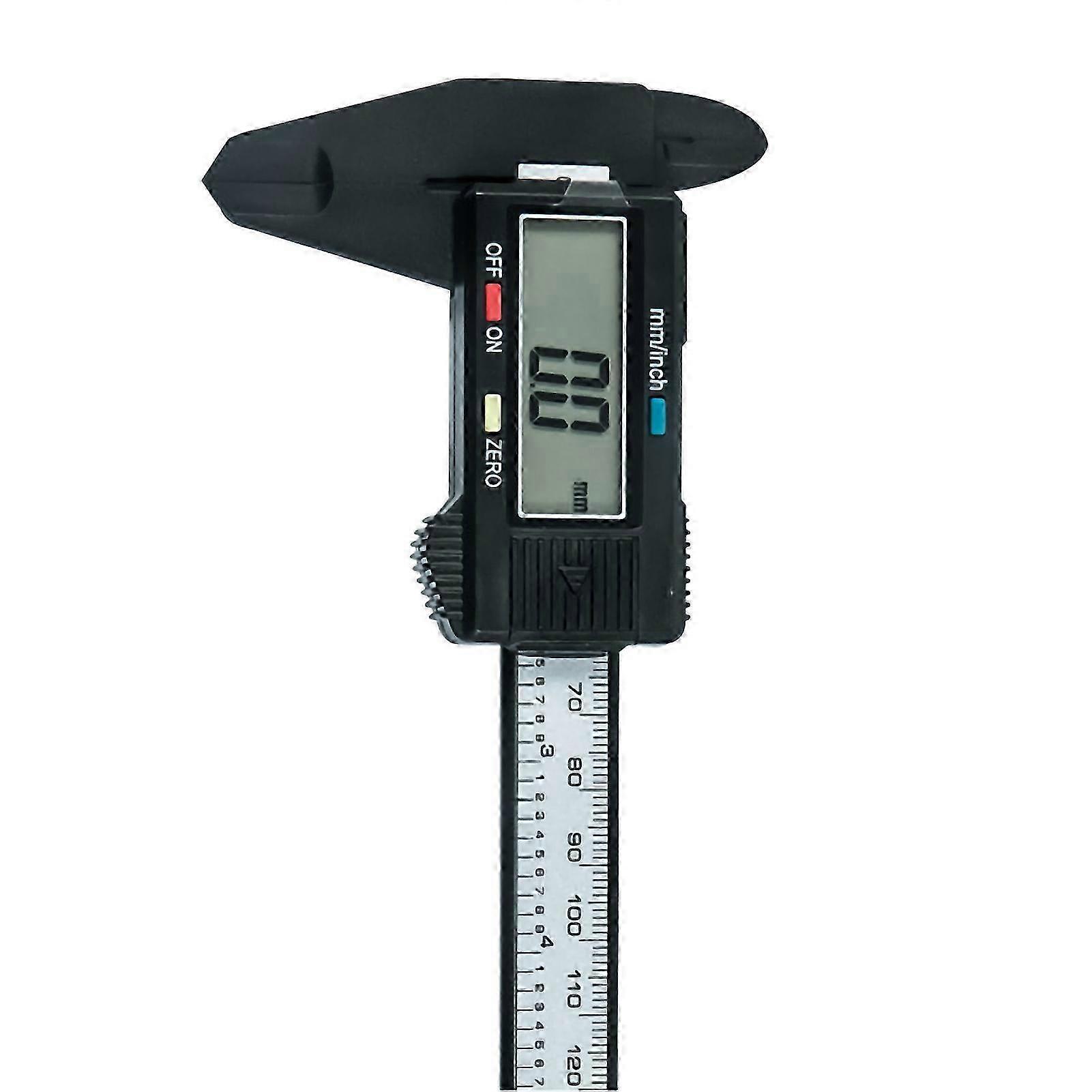 Plast elektronisk Caliper LCD-skjerm Digital Caliper for indre og ytre diameter måling Black Shell