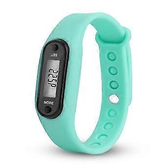 Step Count Activity Tracker Fitness Sport Watch Wrist Pedometer Lcd Adult Kid  Cyan