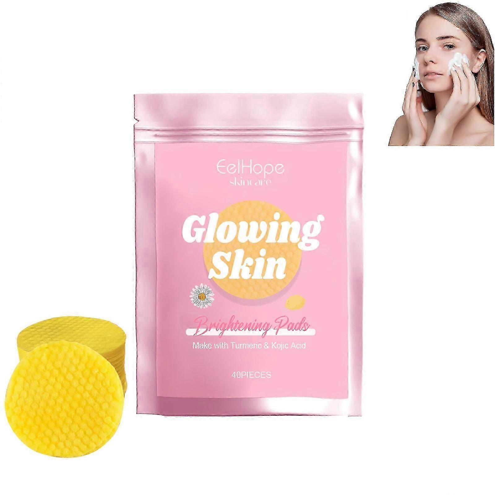 Kojic Acid Pads, 100% Natural Ingredients Kojic Acid and Turmeric Cleansing Pads, Reduce Blemishes & Dark Areas