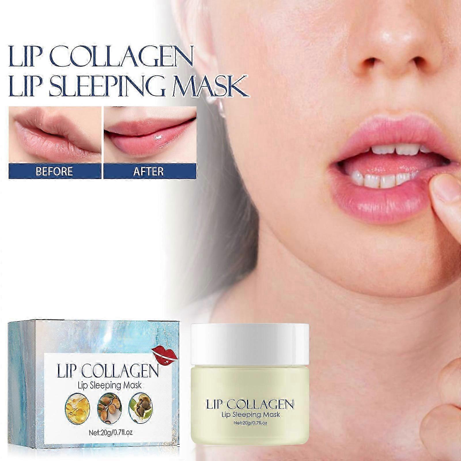 unique Lip Collagen Lip Sleeping Mask Lip Collagen Peptide Complex Lip Mask Overnight, Lip Plumper Advanced with Hydridic Acids