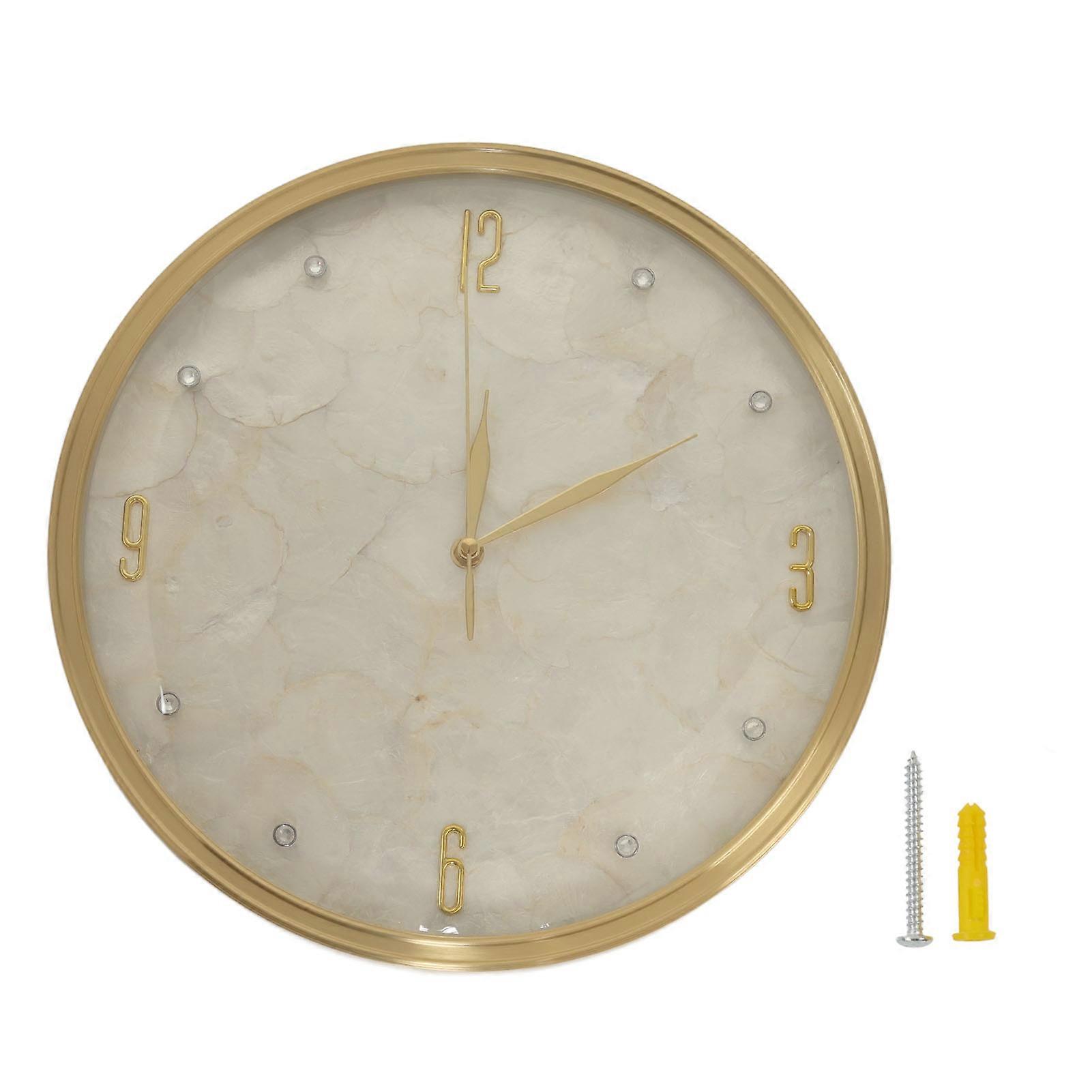 Silent Round Copper Casing Shell Dial High Temperature Baking Paint Process Decorative Wall Clock for Home