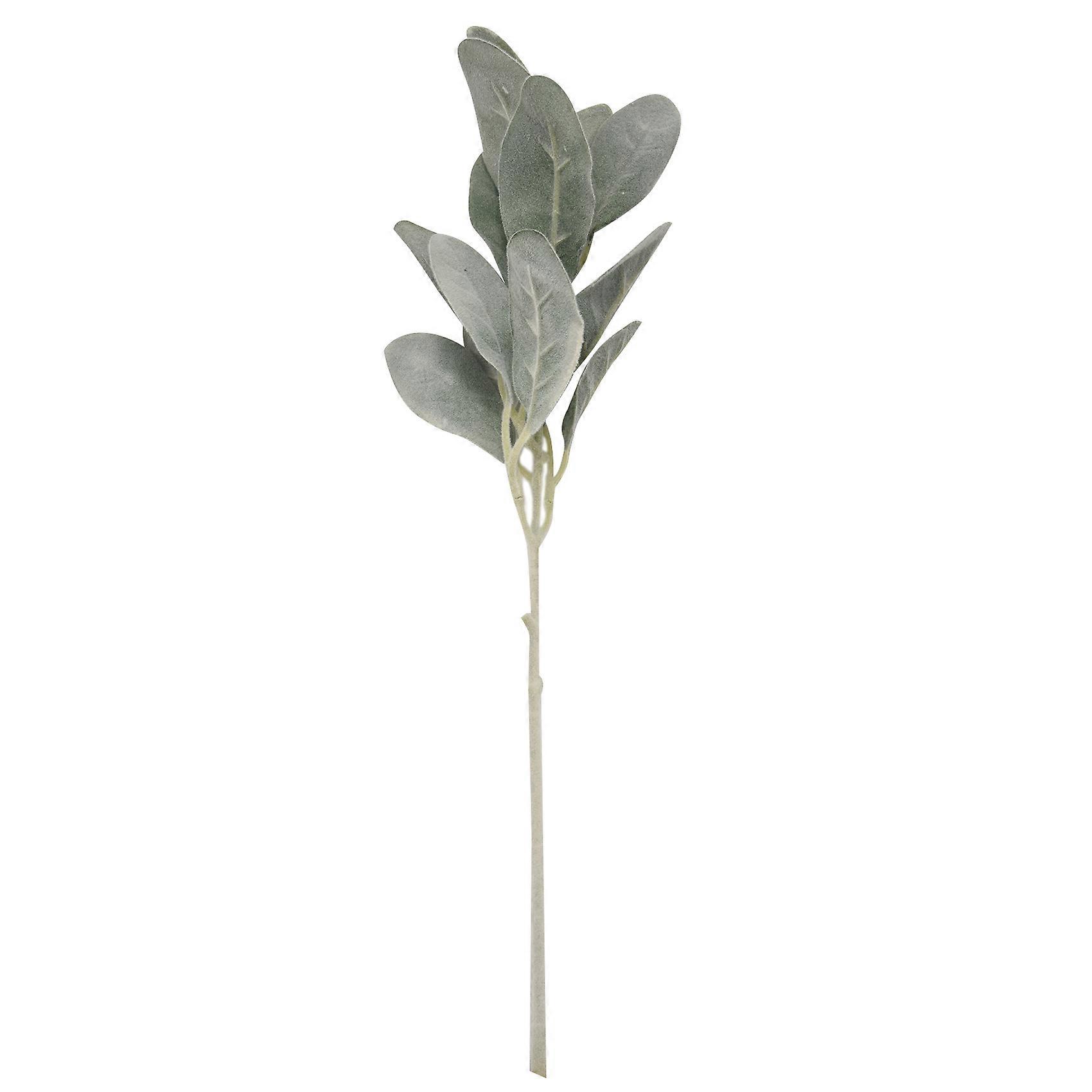 8Pcs Artificial Flocked Lambs Ear Leaves Stems for Bouquet Wreath