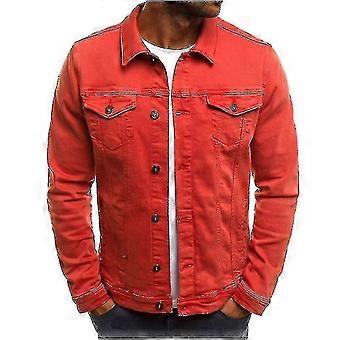 Heren Denim Jeans Jas Kort Fit3XLRed