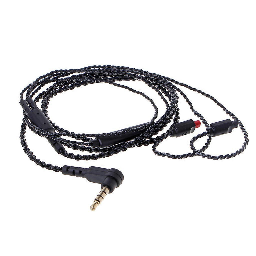 4-Pole Jack 3.5mm Earphone Cord Mic Controller Replacement Cable For ATH-IM04  Black