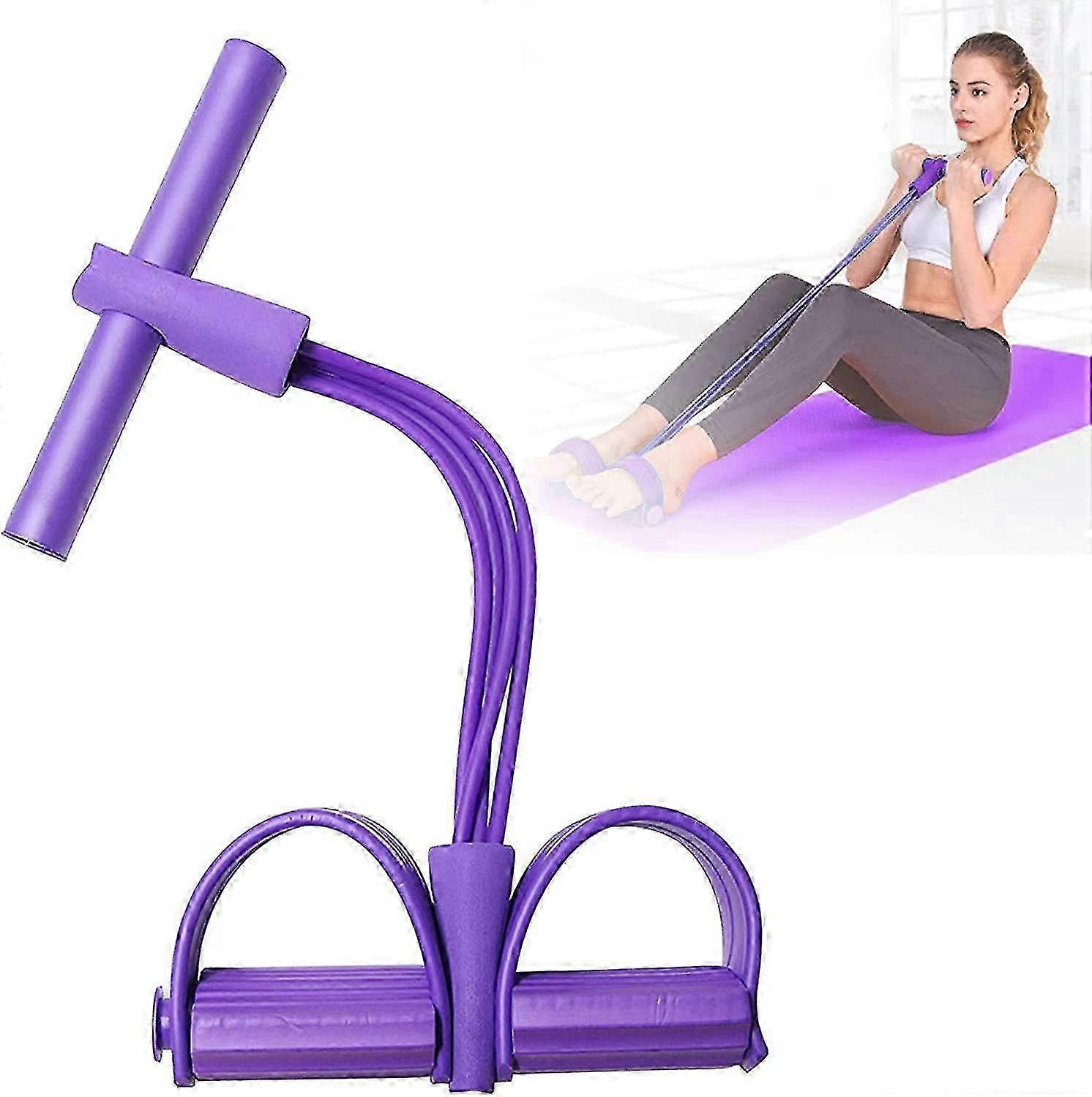For Multifunction Leg Exerciser, Sit-up Bodybuilding Expander, Multi-Function Tension Rope with 4 Tubes