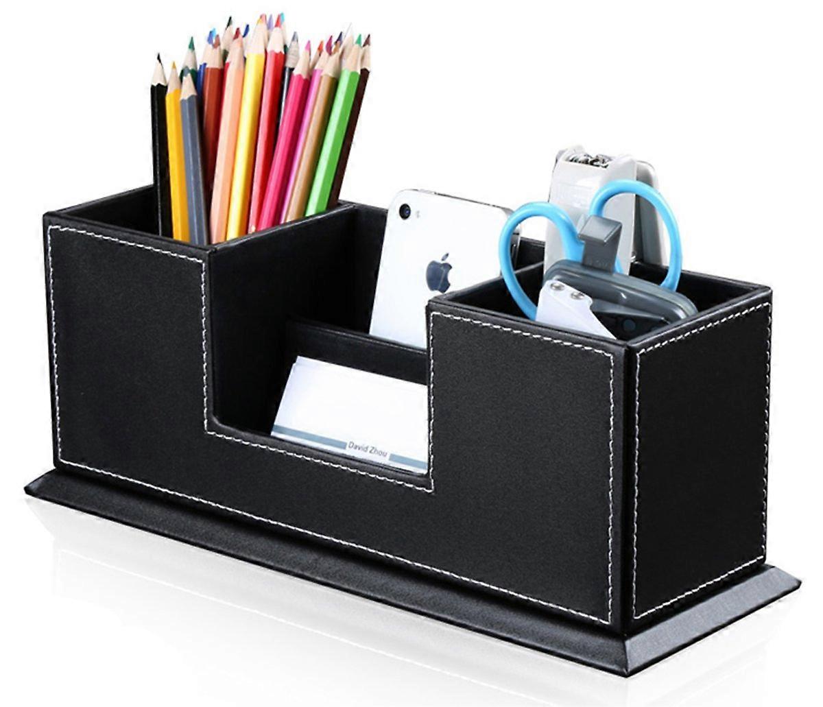 PU Leather Office Desktop Supplies Storage Box