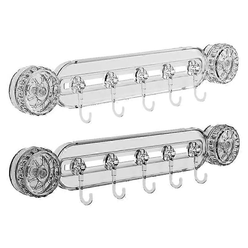 Reusable Suction Cup Hooks for Bathroom and Shower – Heavy-Duty Adjustable Hooks for Tiles, Mirrors, RV – White and Gray