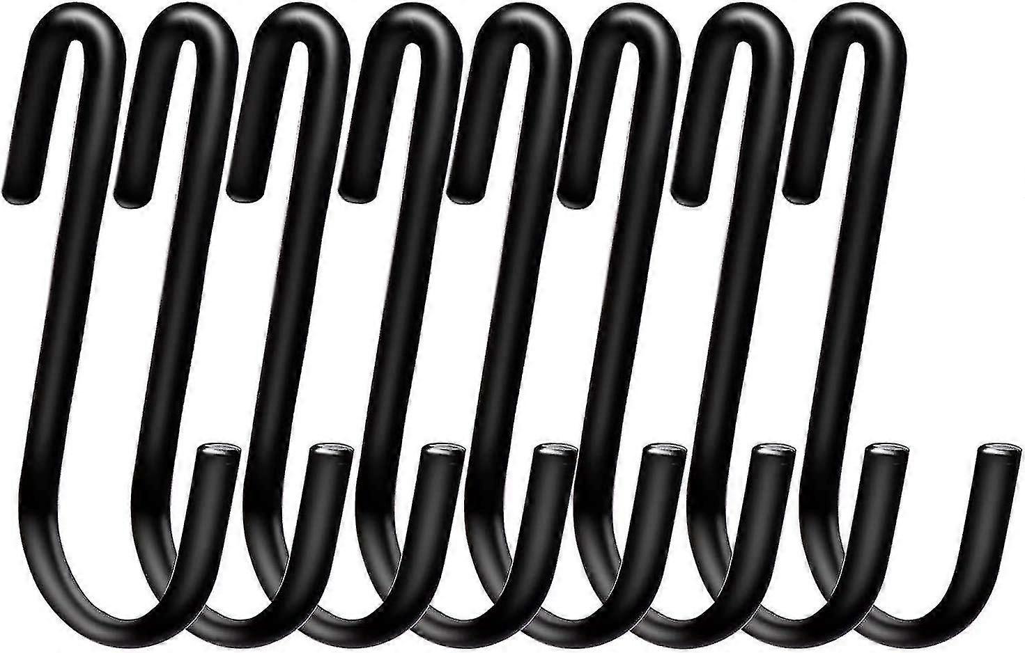 20-Piece Large S Hooks - 6cm Long Durable Small Black Hanging Hooks