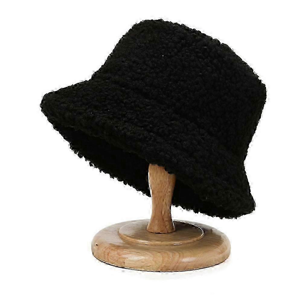 Frauen Winter Warm Flauschiger Plüsch Bucket Hat Solid Cap